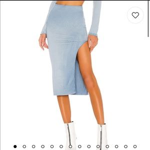 Light green Cotton Citizen slit skirt